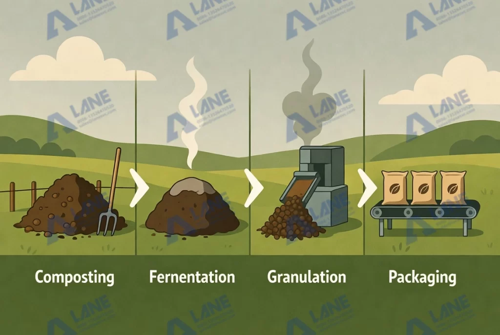 إنتاج السماد العضوي من روث الأبقار
